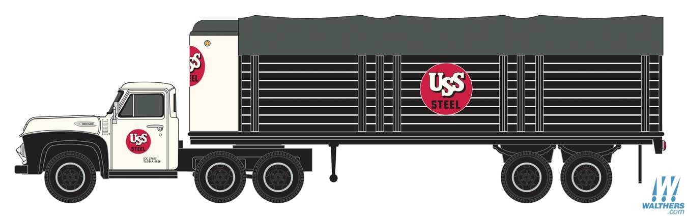 1954 Ford Tractor w/Covered Wagon Trailer US Steel - 51168 : N