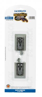 Hayes Wheel Stop w/Nickel Silver Rail & Gray Roadbed - E-Z Track(R) -- pkg(2) - 44891 : N