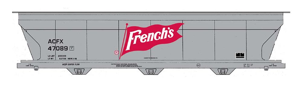 ACF 4650 Cubic Foot 3-Bay Covered Hopper - French's ACFX - 47085 : HO