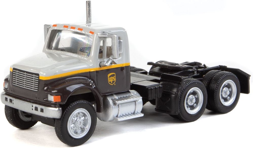 International 4900 Dual-Axle Semi Tractor Only - UPS Freight (gray, gold, brown) - 11186 : HO