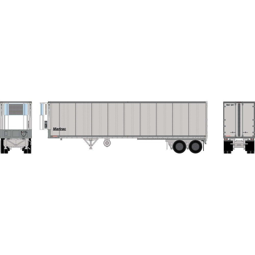 40' Smooth Side Z-Van Trailer w/Reefer, Martrac MAR #5052 - 16081 : HO