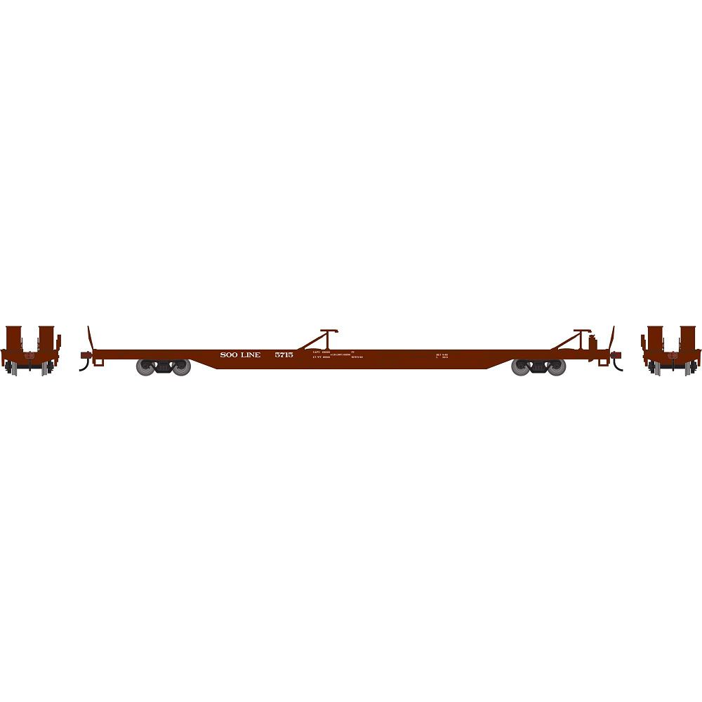 85' TOFC Flat Car, Soo Line SOO 5715-27674 : HO