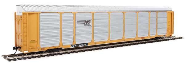 89 Ft Thrall Enclosed Tri-Level Auto Rack Norfolk Southern Rack ETTX Flat 33519/800667 -101426 : HO