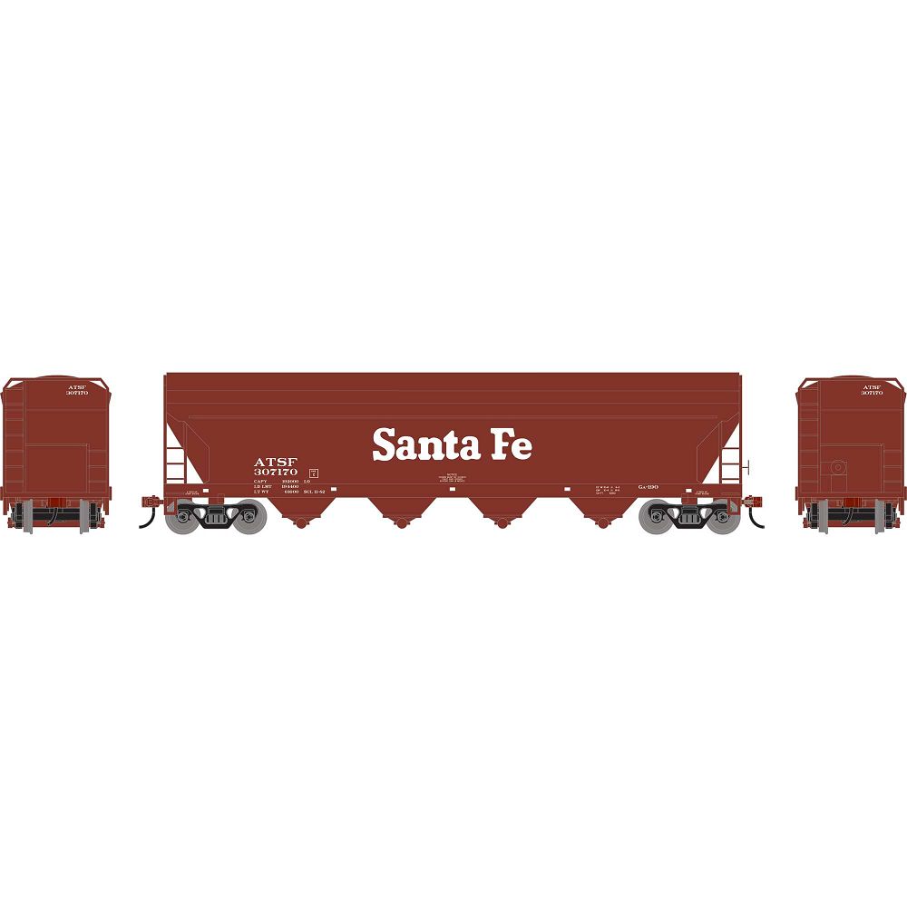 ACF 5250 CF 4-Bay Covered Hopper, Santa Fe ATSF 307170 - 1177 : HO