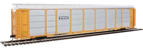 89 Ft Thrall Enclosed Tri-Level Auto Rack TTX ETTX Flat #331214/710768 - 101430 : HO