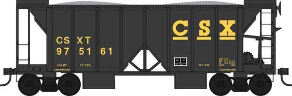 70-Ton Ballast 2-Bay Hopper Car w/Side Chutes CSX #975153 - 42799 : HO