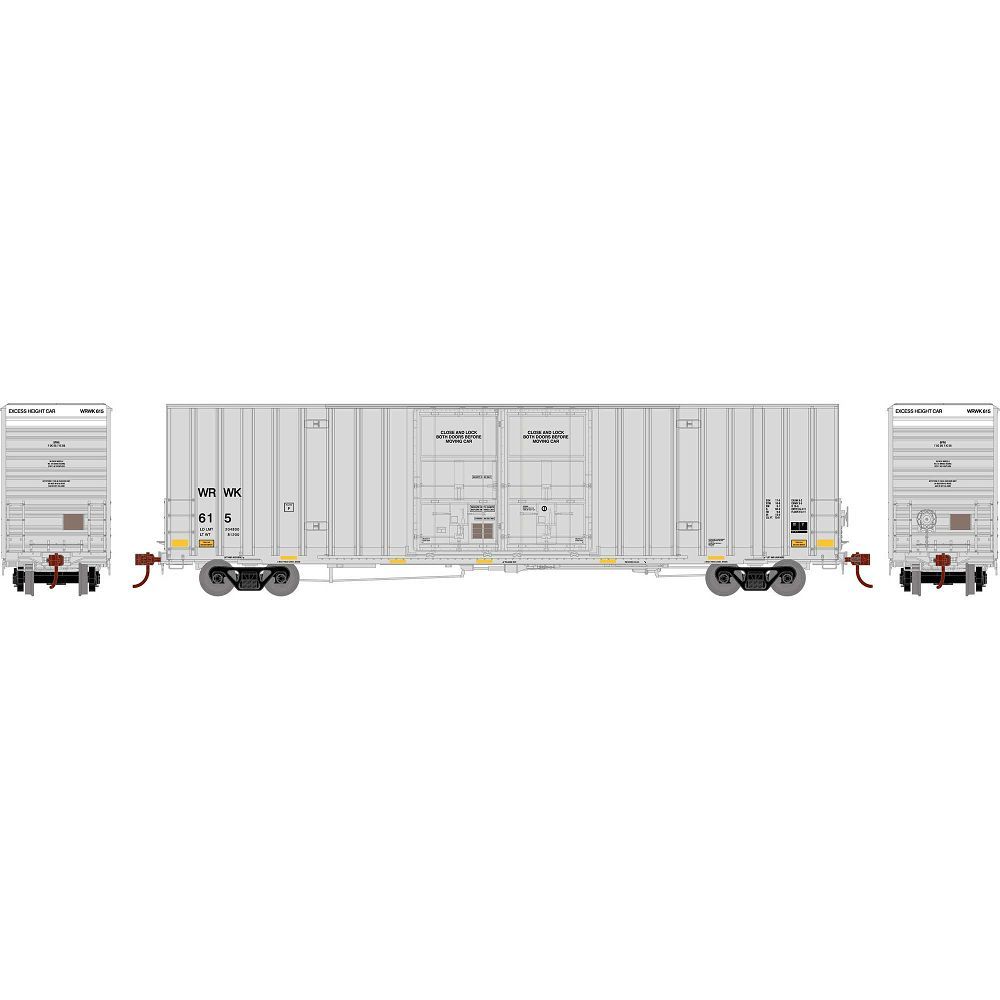 60' Gunderson Double Door Hi-Cube Boxcar Providence & Worchester WRWK 618 - 75304 : HO