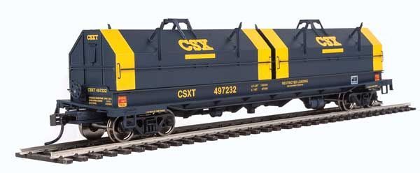 50' Evans Cushion Coil Car - CSXT 497232 w/Glass-Fiber Hoods - 105242 : HO