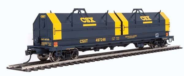 50' Evans Cushion Coil Car - CSXT 497246 w/Glass-Fiber Hoods - 105243 : HO