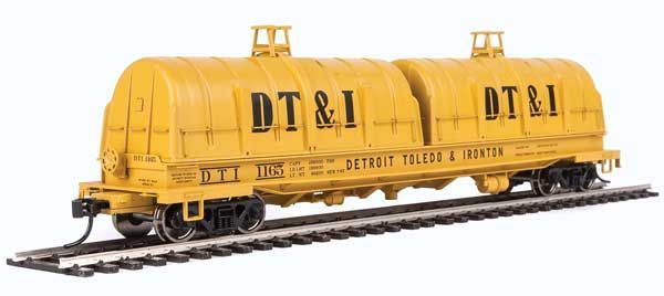 50' Evans Cushion Coil Car - Detroit, Toledo & Ironton DT&I 1165 w/Glass-Fiber Hoods - 105247 : HO