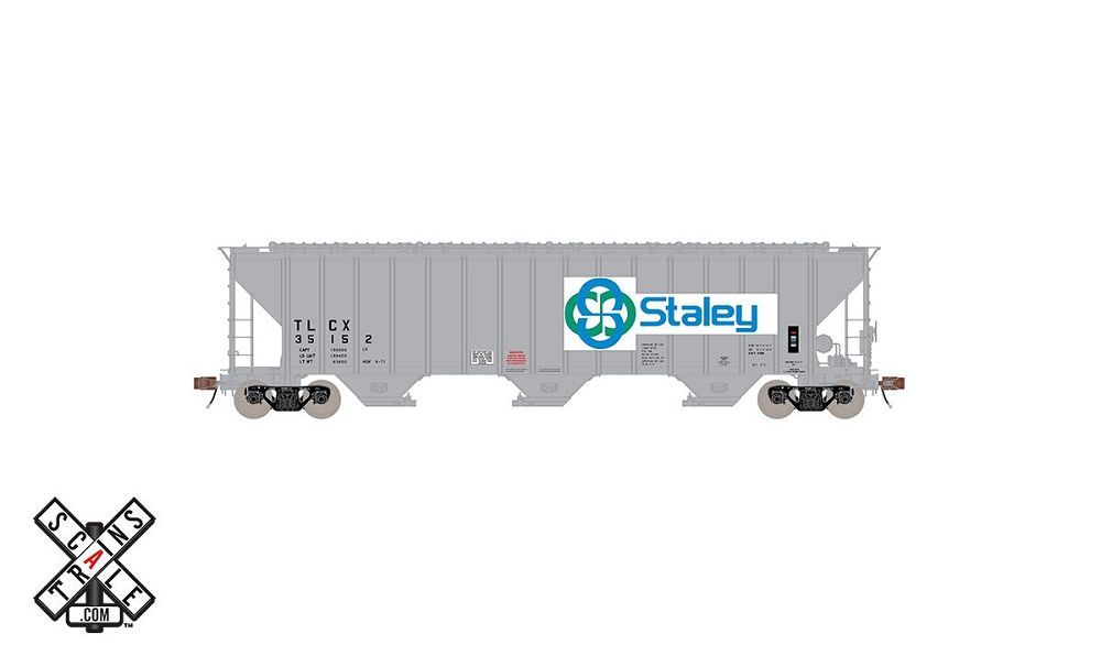 PS-2CD 4785cf 3-Bay Covered Hopper, Staley TLCX 35174 - 33049 : HO