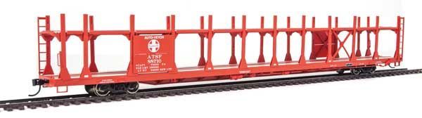 89' Flatcar w/Bi-Level Open Auto Rack Santa Fe ATSF 88710 - 8002 : HO