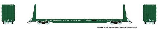 66' Marine Industries Bulkhead Flatcar - British Columbia Railway - 147005A : HO