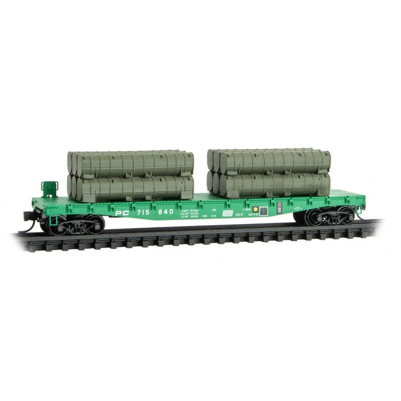 50' Flatcar Penn Central PC 15840 w/Load - 04500590 : N