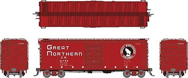 40' 12-Panel Boxcar w/Early Improved Dreadnaught Ends - Great Northern - 155002A : HO