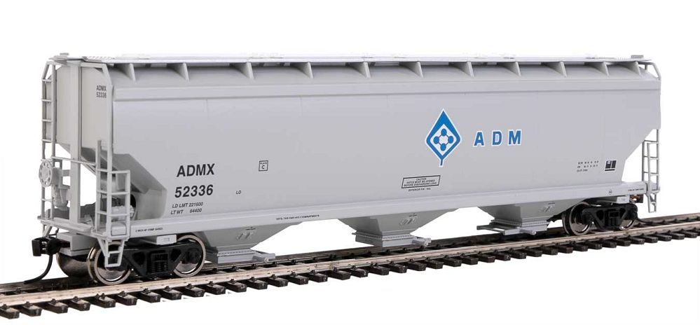 60' NSC 5150 3-Bay Covered Hopper - Archer-Daniels-Midland ADMX 52336 - 7716 : HO