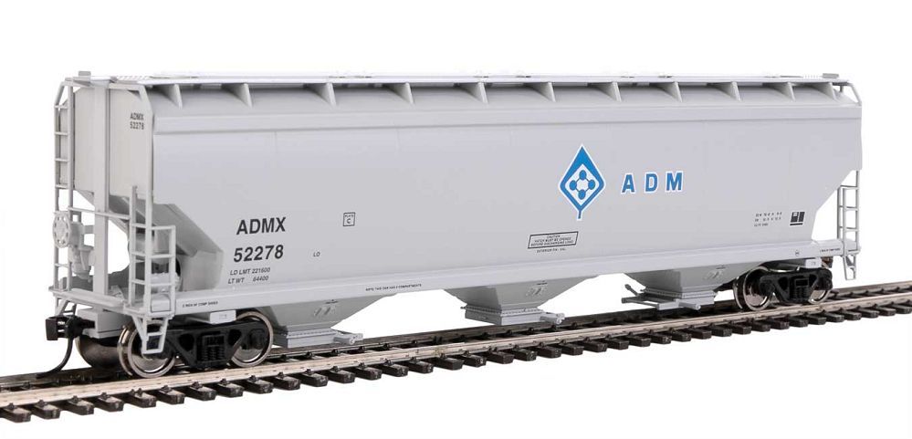60' NSC 5150 3-Bay Covered Hopper - Archer-Daniels-Midland ADMX 52278 - 7713 : HO