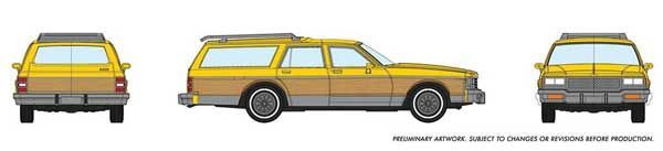 HO Chevrolet Caprice Wagon Yellow Woody - 800004 : HO