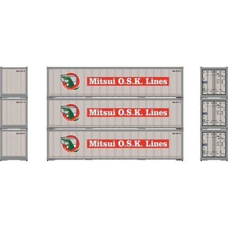 40' Smooth Side Containers Mitsui OSK Lines MOLU 201261, 201777, 201976 (3-pack) - 63395 : HO