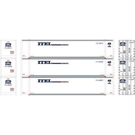 48 Ft Container Rail ITEL ITLU 480888, 480892, 480213 3-Pack - 27694 : HO
