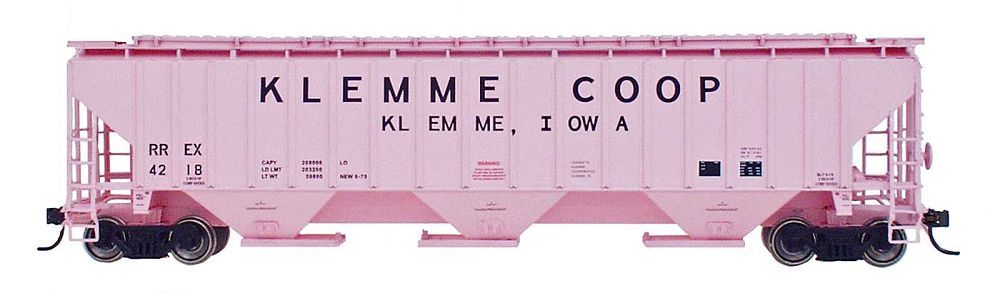 4750CF Rib-Sided 3-Bay Covered Hopper Klemme Coop RREX - 45339 : HO