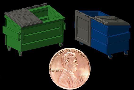 Trash/Recycling Dumpster Kit (blue) pkg(3) - 8003 : HO