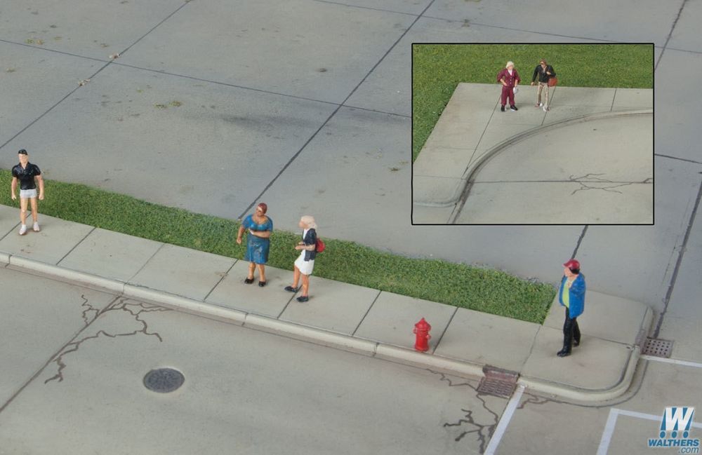 Concrete Curbs, Sidewalks-3187 : HO