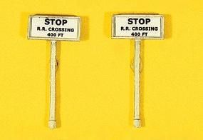 Stop R.R. Crossing 400 FT Signs (2) - 839 : HO