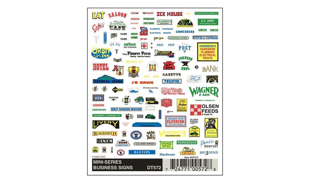 Dry Transfer Decals - Mini-Series Business Signs - DT572 : N