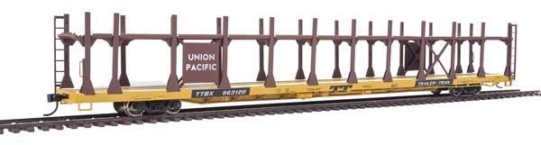 89' Flatcar w/Bi-Level Open Auto Rack - Union Pacific(R) Rack, Trailer Train Flatcar TTBX 963120 - 8026 : HO
