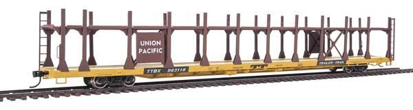 89' Flatcar w/Bi-Level Open Auto Rack - Union Pacific/Trailer Train Flatcar TTBX 963118 - 8025 : HO
