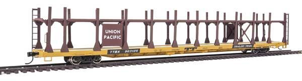89' Flatcar w/Bi-Level Open Auto Rack - Union Pacific/Trailer Train Flatcar TTBX 963125 - 8027 : HO