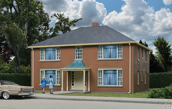 4-Unit Brick Apartment Building Kit -3781 : HO