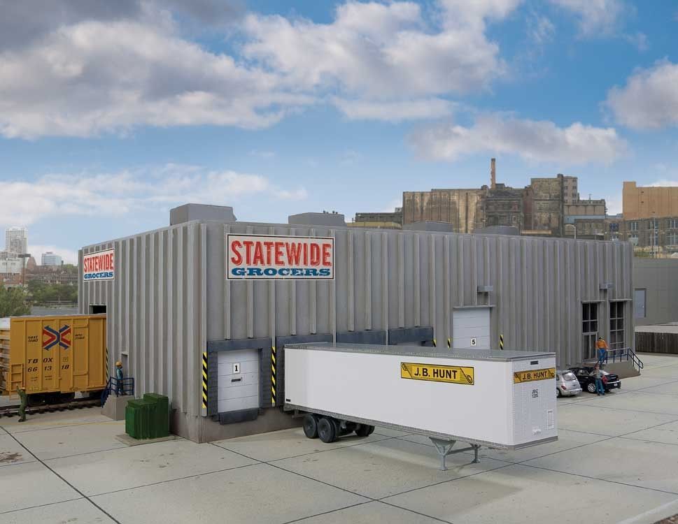 Modern Concrete Grocery Warehouse Kit-4105 : HO