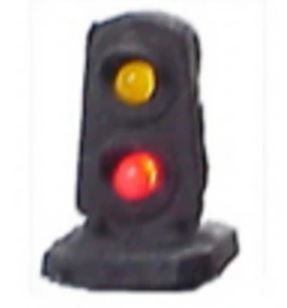 Two Light Dwarf Black Signal w/Yellow over Red LEDs - H847 : HO