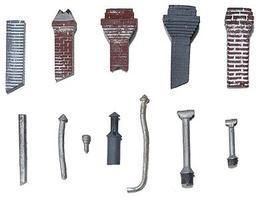 Roof Stacks, Vents & Chimney Detal Set (16) - 494 : HO