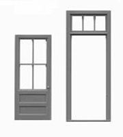 Doors - 3 Sets -- Framed Door W/transom & Frame - 8119 : HO