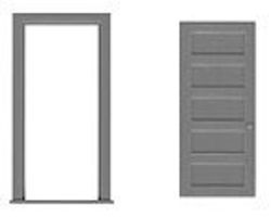 5-panel Door W/separate Frame Pkg(3) - 8197 : HO