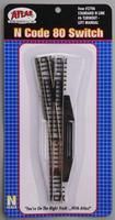 Code 80 #6 Manual Switch -- Left Hand Black Ties - 2706 : N