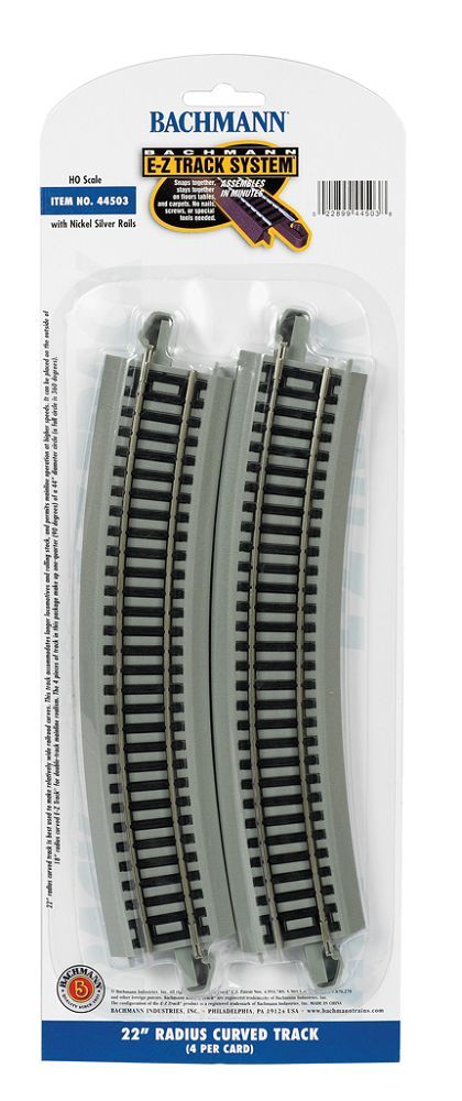Curved Track 22 Inch Radius pkg(4) E-Z Track(R) - 44503 : HO