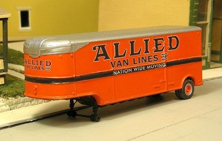 32' Fruehauf Allied Moving Van (Circa 1947-55) - Unpainted Kit - T0082 : HO
