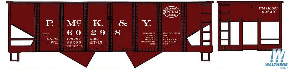 USRA 55-Ton 2-Bay Open Hopper Kit- Pittsburgh, McKeesport & Youghiogheny - 81042 : HO