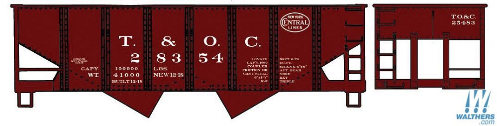USRA 55-Ton 2-Bay Open Hopper Kit Toledo & Ohio Central - 81043 : HO