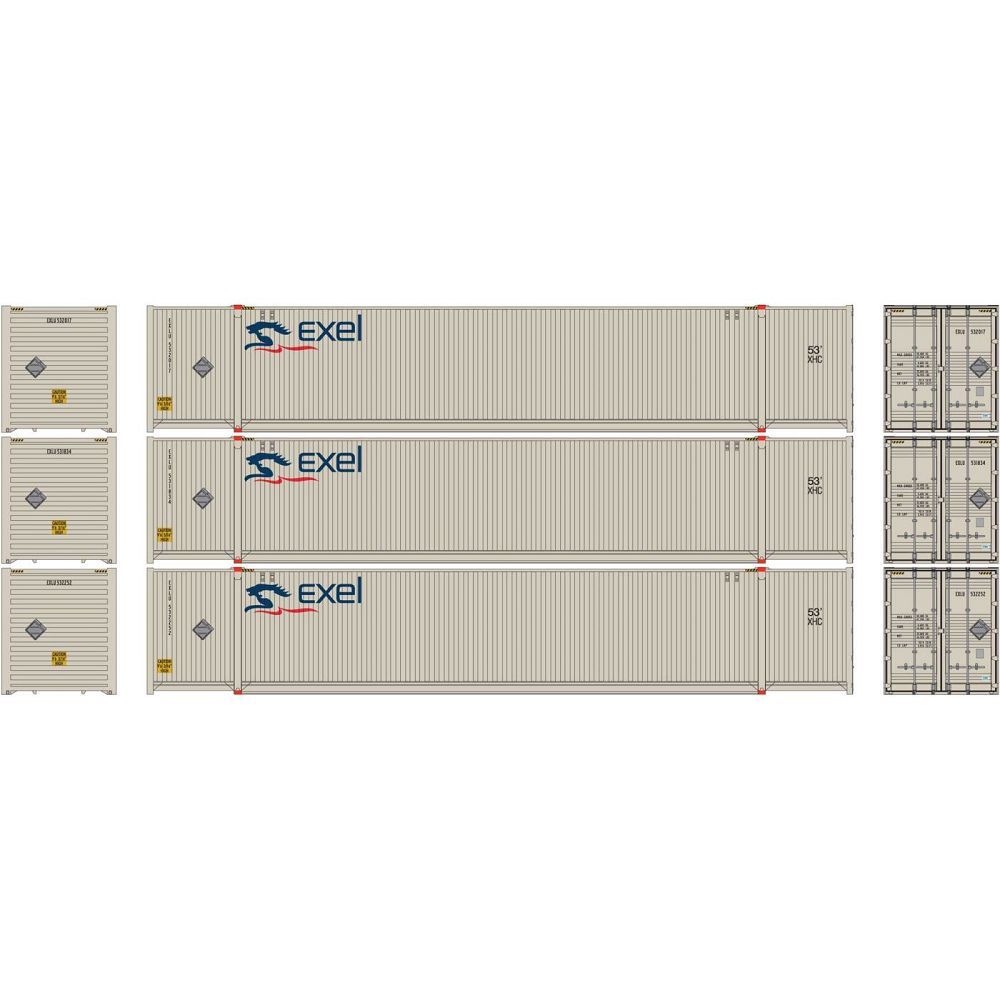 53' CIMC Container Exel #2 EXLU 532028, 531845, 532263 3-Pack - 26650 : HO