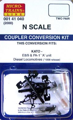 Locomotive Coupler Conversion Kit for Kato E8A & E9A A-Units - 00141040 : N