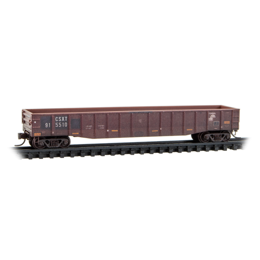 50’ Steel Side, 15 Panel, Fixed End Gondola, Fishbelly Sides CSXT/NS Family Tree & Beyond Weathered 2-Pack - 983102293 : N