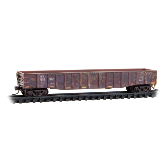 50’ Steel Side, 15 Panel, Fixed End Gondola, Fishbelly Sides CSXT/NS Family Tree & Beyond Weathered 2-Pack - 983102293 : N