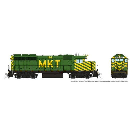 EMD GP40 (DC/Silent): MKT - Green & Yellow #216 - 40016 : HO