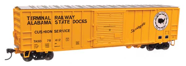 50' ACF Exterior Post Boxcar Terminal Railway Alabama State Docks TASD 78412 - 1875 : HO