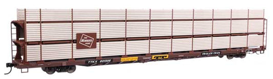 89' Flatcar w/Tri-Level Shielded Auto Rack Milwaukee Road TTKX 801598 - 8319 : HO